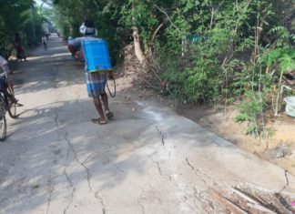 வடசேரி ஊராட்சியில் இரண்டாம் முறையாக கிருமி நாசினி