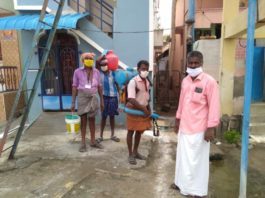 ஐந்தாவது முறையாக இருக்கன்குடியில் கிருமி நாசினி தெளிப்பு