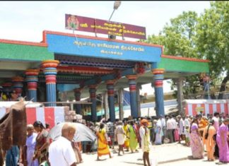 இருக்கன்குடி அம்மன் கோவிலை சுத்தம் செய்யும் பணி