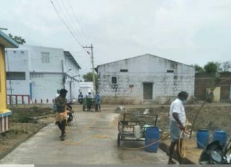 சொந்த பணத்தில் கிருமிநாசினி இயந்திரம்-மம்சாபுரம் ஊராட்சி தலைவி