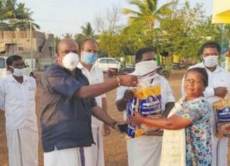 நரிக்குறவர் குடும்பங்களுக்கு நிவாரண உதவி வழங்கிய மருதுஅழகுராஜ்