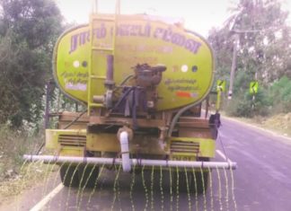 வித்தியாசமான கிருமிநாசினி தெளிப்பான்-முள்ளூர் பட்டிக்காடு ஊராட்சி