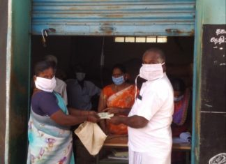 தெக்கூர் ஊராட்சியில் கொரொனா நிவாரண நிதி