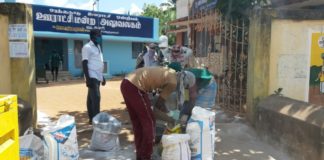 வடசேரி முழுவதும் நான்கு முறை ப்ளீச்சிங் பவுடர் தூவப்பட்டது