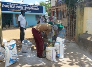 வடசேரி முழுவதும் நான்கு முறை ப்ளீச்சிங் பவுடர் தூவப்பட்டது