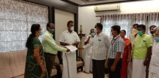 உள்ளாட்சித்துறை அமைச்சருடன் ஊராட்சி ஒன்றிய பணியாளர்கள் சங்கத்தின் மாநில தலைவர் சந்திப்பு