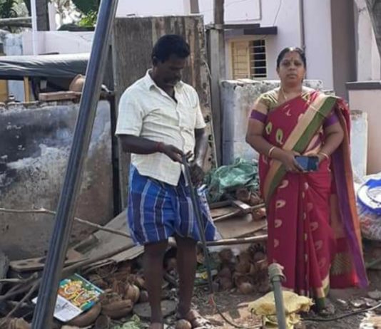 களத்தில் இறங்கி பணி செய்யும் கணக்கம்பாளைம் ஊராட்சி தலைவி