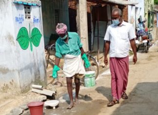 கல்யாணிபுரத்தில் கொரொனா தடுப்பு பணிகள்