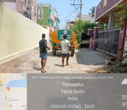 காக்களுர் ஊராட்சி – கொரோணா முன்னெச்சரிக்கை நடவடிக்கை காக்களுர்