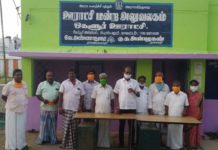 தூய்மை பணியாளர்களுக்கு நிவாரண பொருட்கள் வழங்கிய ஒகளூர் ஊராட்சி