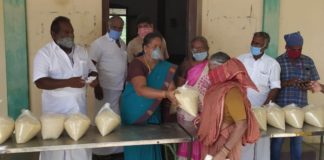 ஆ.தெக்கூர் ஊராட்சியில் விலையில்லா ஐந்து கிலோ அரிசி