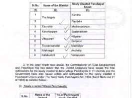 புதிதாக 9 ஒன்றியங்கள்,93 ஊராட்சிகள் பிறந்தது